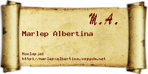 Marlep Albertina névjegykártya